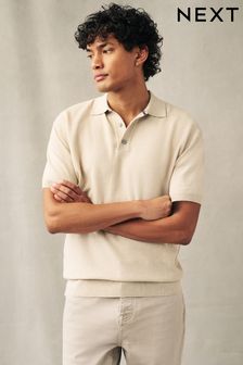 Knitted Bubble Textured Regular Fit Polo Shirt