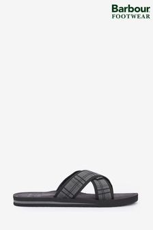 Barbour® Black Tartan Toeman Beach Sandals (193960) | 222 QAR