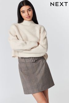 Mini jupe à ceinture et carreaux (194118) | €10