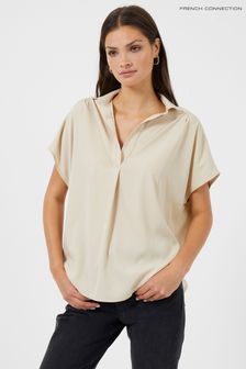 French Connection Crepe Light Sleeveless Popover Shirt (194388) | $96