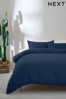Navy Blue Simply Soft Microfibre Duvet Cover and Pillowcase Set