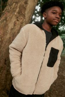 Ecru - 羊羔絨襯衫夾克 (3-16歲) (194586) | NT$1,200 - NT$1,640