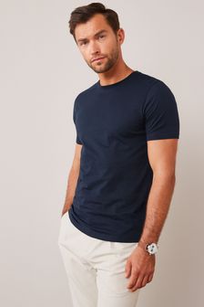 Navy Blue Slim Essential Crew Neck T-Shirt (194643) | 12 €