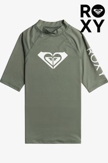 Grün - Roxy Mädchen Kurzärmeliges Sonnenschutz-Shirt mit Herzlogo (194703) | 34 €