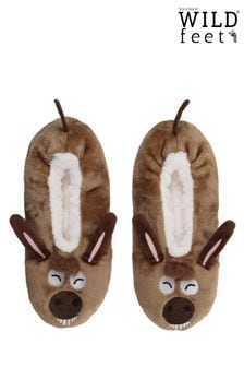 Wild Feet Brown Fluffy Footsie Slippers (194913) | 21 €