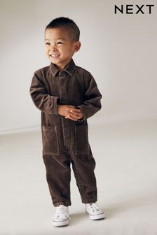 Soft Brown Corduroy 100% Cotton Boilersuit (3mths-5yrs) (195397) | €31 - €34