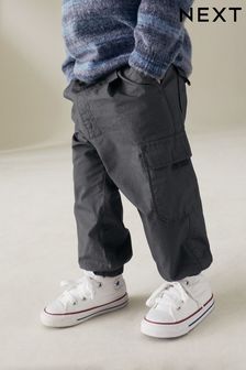 Charcoal Grey Lined Baggy Cargo Trousers with Toggle (3mths-7yrs) (195424) | $22 - $26