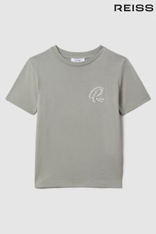 Reiss Pistachio Jude Teen Cotton Crew Neck T-Shirt (195444) | kr365