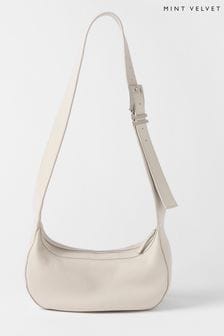 Mint Velvet Cream Leather Cross-Body Bag (195732) | OMR62