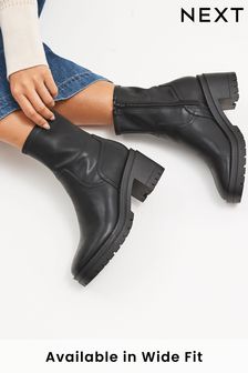 Black Forever Comfort® Chunky Sock Ankle Boots (195863) | $57