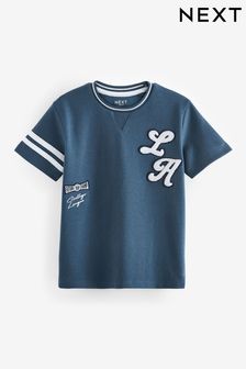 Blue Short Sleeve Varsity T-Shirt (3-16yrs) (195907) | kr122 - kr167
