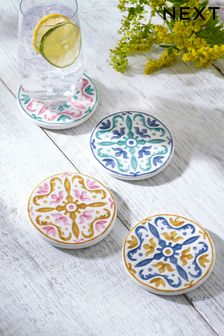 Set of 4 Multi Lucia Ceramic Coasters (196318) | ₪ 42