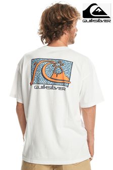 Weiß - Quicksilver Take Us Back T-Shirt mit Logo und Print hinten (196515) | 50 €