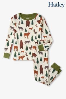 Hatley Cream Forest Creatures Organic Cotton Pajama Set (196575) | 140 zł