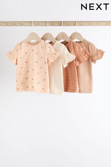 Beige/Pink geblümt - Baby Kurzärmeliges Top im 4er-Pack (197001) | 23 € - 26 €