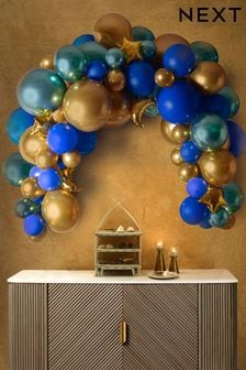 Green/Navy Blue/Gold Eid 75 Piece Balloon Arch