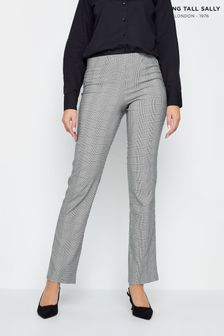 Long Tall Sally Grey Straight Dogstooth Trousers (197797) | €39