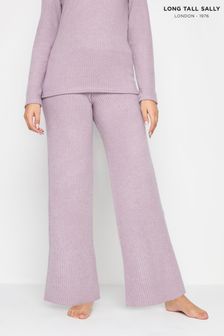 Long Tall Sally Pink Ribbed Wide Leg Trousers (197808) | OMR14