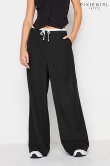 Черный - PixieGirl Petite широкие брюки с контрастной талией (197923) | €49