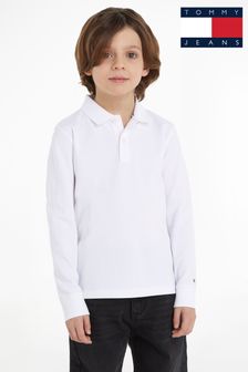 Tommy Hilfiger Essential Long Sleeve White Polo Shirt