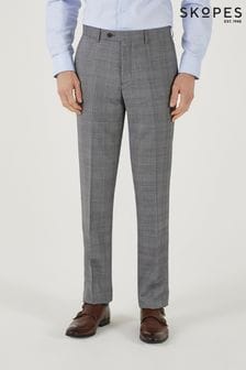 Skopes Buxton Grey Check Tailored Fit Suit Trousers (198132) | 366 QAR