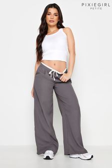 PixieGirl Petite Grey Contrast Waist Wide Leg Trousers (198158) | 2,117 UAH