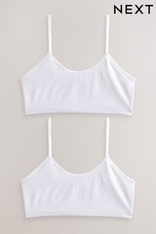 White Seamfree Strappy Crop Tops 2 Pack (7-16yrs) (198182) | AED63
