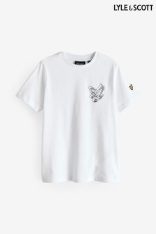 Blanco - Camiseta con estampado gráfico de águila en la espalda para niño y adolescente de Lyle & Scott (198270) | 40 €