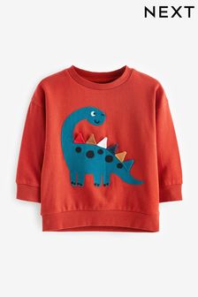 Red Dino Spiked Appliqué Sweatshirt (3mths-7yrs) (198800) | OMR4