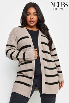 Yours Curve Beige Brown & Black Striped Cardigan (198815) | €15