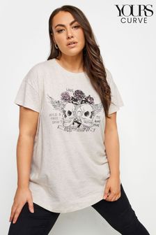 Yours Curve Natural Placement Print T-Shirt (199043) | AED105