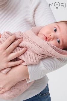 MORI Soft Cotton & Bamboo Cellular Baby Blanket