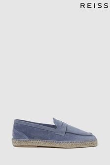 Reiss Mid Blue Espadrille Suede Summer Shoes (199303) | $287