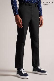 Ted Baker Slim Fit Cleevet Cotton Linen Black Trousers (199449) | €102