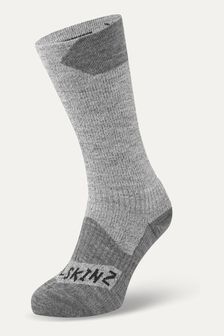 Siva/bela - Vodoodporne srednje dolge nogavice za vse vremenske razmere Sealskinz Raynham (199563) | €43