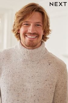 Pleten pulover z zavihanim ovratnikom standardnega kroja (199592) | €21