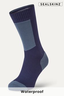 Синий - Непромокаемые носки средней длины с гидростопом Sealskinz Runton (199862) | €60