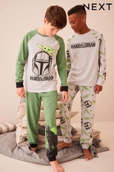 Green/Grey 2 Pack Mandalorian Long Leg Pyjamas (3-14yrs) (199910) | ₪ 116 - ₪ 147