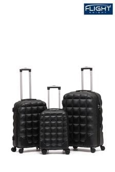 Noir/argenté - Lot de 3 valises et valise de cabine Flight Knight rigides à carreaux noir/argent (199943) | €176