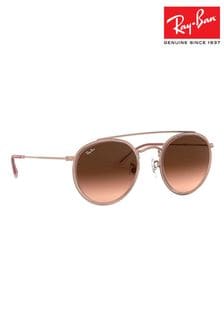 Lentes degradadas en rosa y marrón - Gafas de sol redondas de doble puente de Ray-Ban (1HD525) | 245 €