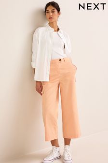 Orange Cotton Rich Cropped Chino Utility Trousers (1HT273) | 84 zł