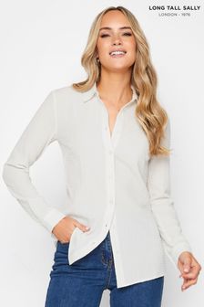 Long Tall Sally White Textured Jersey Shirt (1P9826) | €31