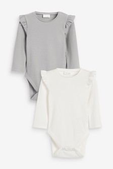 2 Pack Frill Sleeve Bodysuits (0mths-3yrs)