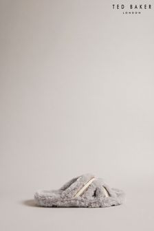 Ted Baker Grey Topply Faux Fur Cross Over Slippers (200677) | 69 €