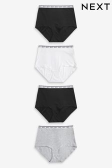 Monochrome Full Brief Cotton Rich Logo Knickers 4 Pack (201787) | AED72