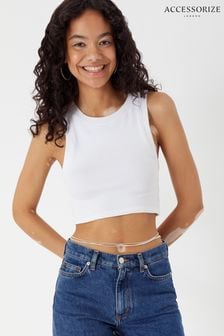 Accessorize White Crystal Layered Belly Chain (202056) | LEI 95