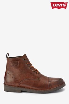 Levi's® Brown Leather Lace-Up Boots