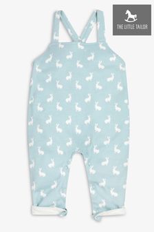 The Little Tailor Easter Bunny Print Baby Jersey Dungaree