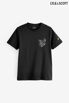 Negru - Tricou cu model grafic vultur pe spate pentru băieți Lyle & Scott  Teens (202898) | 167 LEI