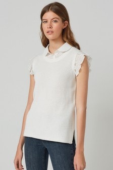 White Collar Layer With Short Frill Sleeve (203255) | €17